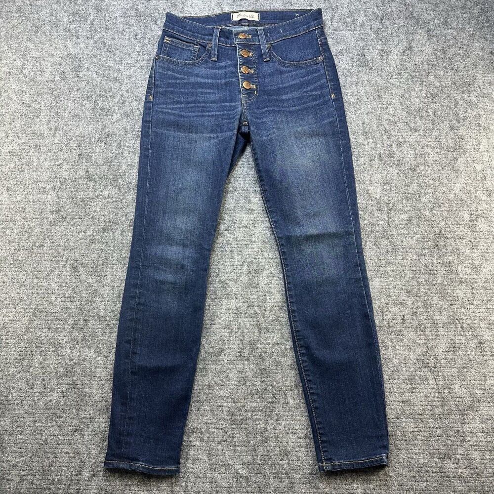 Madewell Jeans Women 25 Petite Blue Skinny Button Fly High-Rise